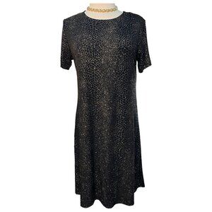Sparkly black and metallic copper glitter dress